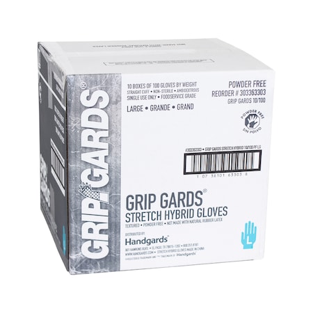 Grip Gards Gloves Stretch Clear Large, PK1000 303363303